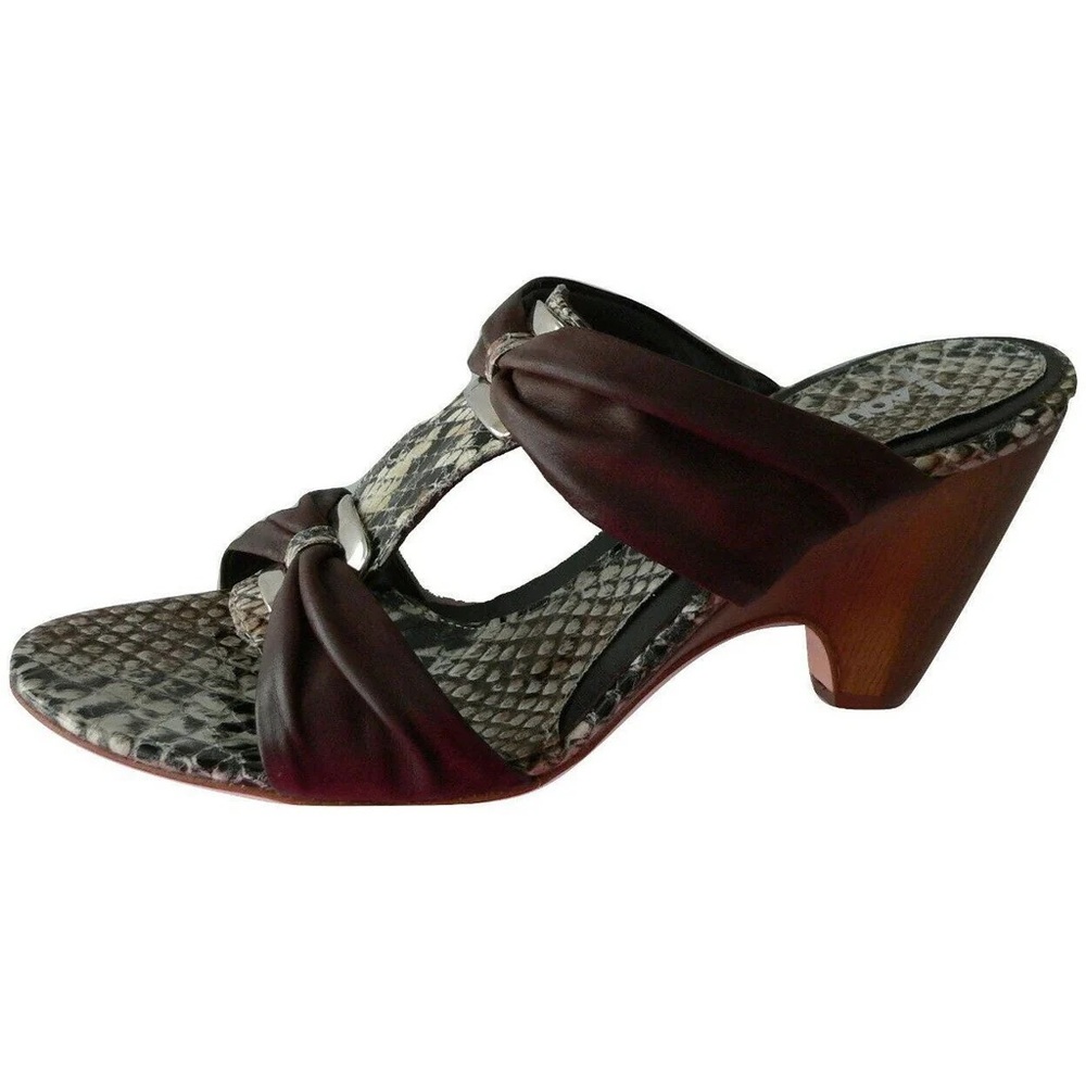 Aquatalia python print wedge sandals Sz 7